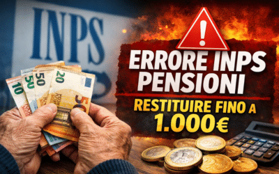 Errore INPS pensioni: migliaia costretti a restituire fino a 1.000€